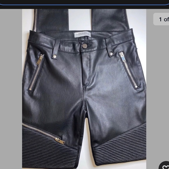 Zara Vegan Leather Moto Jeans extra small - Picture 4 of 4